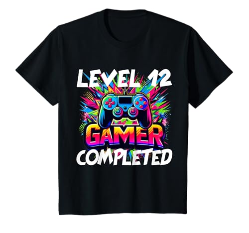 Geburtstagsshirt Mädchen 12 Jahre alt Gamer Zocker Level Game T-Shirt von Outfit Kinder-Geburtstag Geschenk-Idee Kind Junge