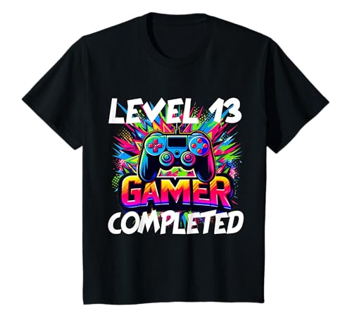 Geburtstagsshirt Mädchen 13 Jahre alt Gamer Zocker Level Game T-Shirt von Outfit Kinder-Geburtstag Geschenk-Idee Kind Junge