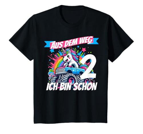 Geburtstagsshirt Junge Mädchen Bin 2 Jahre alt Einhorn Auto T-Shirt Geburtstagsshirt Junge Mädchen Bin 2 Jahre alt Einhorn Auto T-Shirt von Outfit Kinder-Geburtstag Geschenk-Idee Kind Spruch