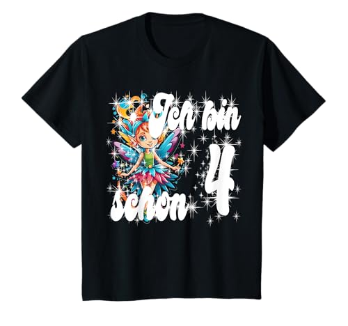Geburtstagsshirt Party Kind Spruch Bin Schon 4 Jahre Fee Elfe T-Shirt Geburtstagsshirt Party Kind Spruch Bin Schon 4 Jahre Fee Elfe T-Shirt von Outfit Kinder-Geburtstag Geschenk-Idee Mädchen alt