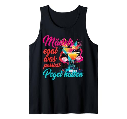 JGA Heirat Braut Crew Spruch Mädels Pegel halten Flamingos Tank Top von Outfit Polterabend Junggesellinnenabschied Poltern