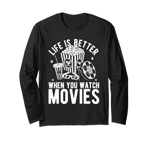 Das Leben ist Besser, wenn Man Filme Sieht Langarmshirt von Outfit für den Familienfilmabend