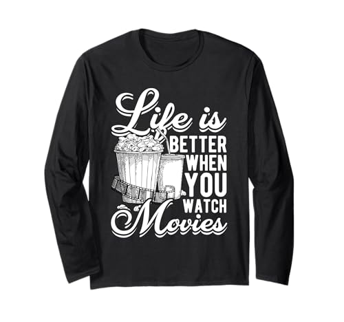 Das Leben ist Besser, wenn Man Filme Sieht Langarmshirt von Outfit für den Familienfilmabend