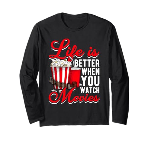 Das Leben ist Besser, wenn Man Filme Sieht Langarmshirt von Outfit für den Familienfilmabend
