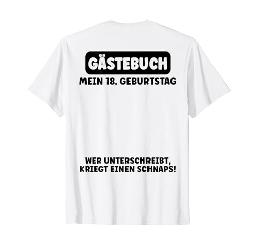 18. Geburtstag Junge Mädchen Gästebuch Party Rücken T-Shirt von Outfit zum 18. Geburtstag Junge Mädchen