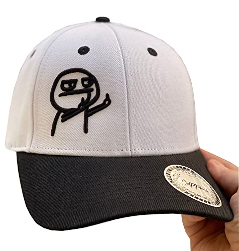 Outfitfabrik Snapback Basecap Männchen in weiß, gebogener Schirm in schwarz, schwarzer 3D-Stick, für Männer und Frauen, One Size, verstellbar Outfitfabrik Snapback Basecap Männchen in weiß, gebogener Schirm in schwarz, schwarzer 3D-Stick, für Männer und Frauen, One Size, verstellbar von Outfitfabrik