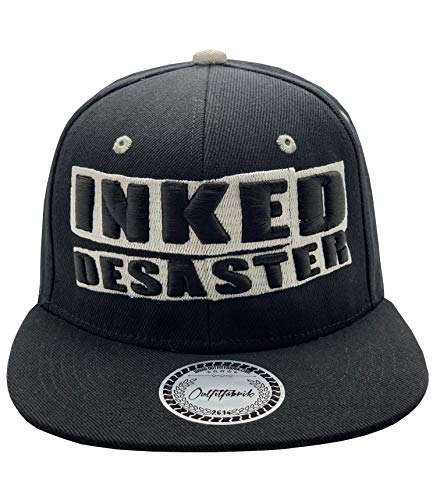 Outfitfabrik Snapback Cap Inked Desaster in schwarz mit coolem Schirm-Innenprint und 3D Stick (Festival, Convention, Tattoo, Provokation, Statement) von Outfitfabrik