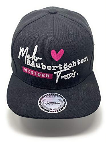 Outfitfabrik Snapback Cap Mehr Räubertöchter, weniger Tussis in schwarz mit 3D-Stick (Statement, Spruch, Lifestyle), One Size von Outfitfabrik