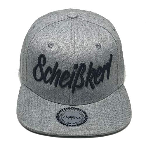 Outfitfabrik Snapback Cap Scheißkerl in grau, 3D Stick von Outfitfabrik