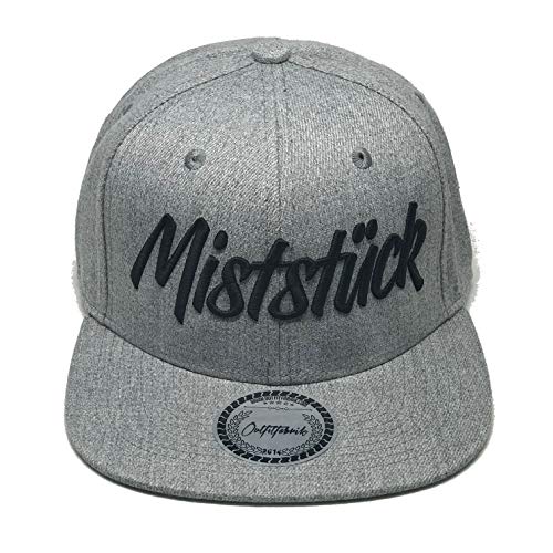 Outfitfabrik Snapback Cap Stickerei Miststück in grau, 3D Stick von Outfitfabrik