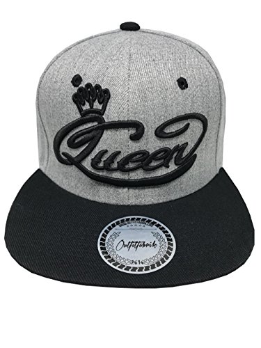 Outfitfabrik Snapback Cap Stickerei Queen (Hochzeit, Verlobung, Valentinstag, Jahrestag) von Outfitfabrik