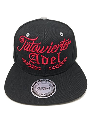 Outfitfabrik Snapback Cap Stickerei Tätowierter Adel in schwarz mit rotem 3D Stick (Provokation & Statement) von Outfitfabrik