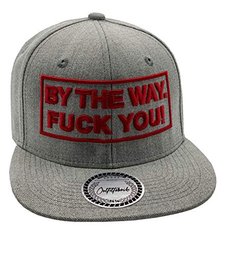 Outfitfabrik Snapback Cap by The Way. Fuck You in grau mit 3D-Stick (Festival, Provokation, Statement, Beleidigung) von Outfitfabrik
