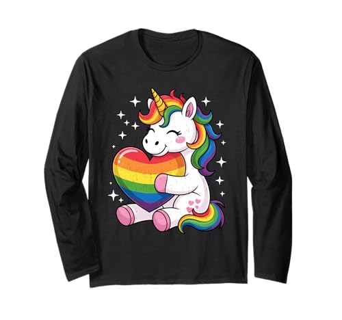 LGBTQ Regenbogen Einhorn Sweet Pride Design für Kinder Langarmshirt LGBTQ Regenbogen Einhorn Sweet Pride Design für Kinder Langarmshirt von Outfits for LGBT Pride Month.