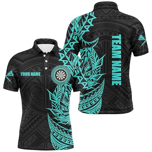 Personalisierte Türkisfarbene Tribal Darts Polo & Quarter Zip Individuelle Dart-Shirts für Herren & Damen Leistungsstarkes Dart-Trikot T2783 von Outfitsuche