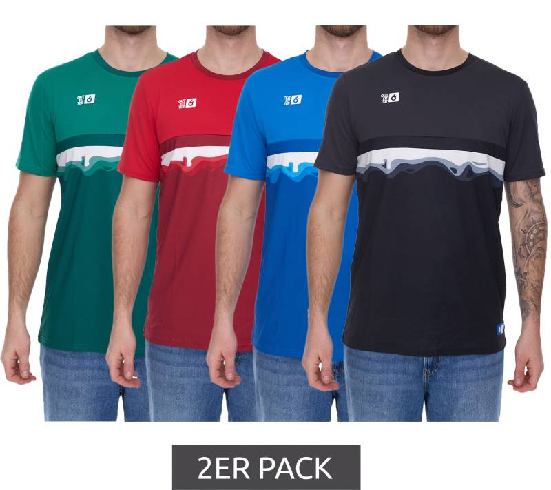 2er Sparpack Outfitter OCEAN FABRICS TAHI Herren nachhaltiges Training-Shirt mit Mesh-Einsätzen Fitness-Shirt Kurzarm-Shirt OUT-M-1021-OTW Rot, Blau, Schwarz, Grün oder Weiß von Outfitter