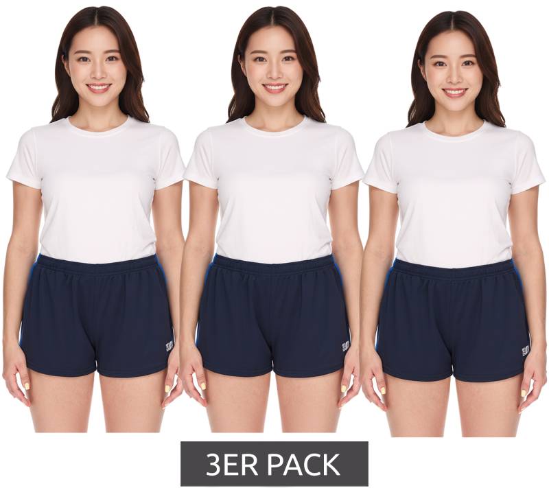 3er Pack Outfitter OCEAN FABRICS Fitness-Shorts für Damen nachhaltige Sport-Hose Tahi Training OUT-W-1025-OTW Navy/Blau von Outfitter