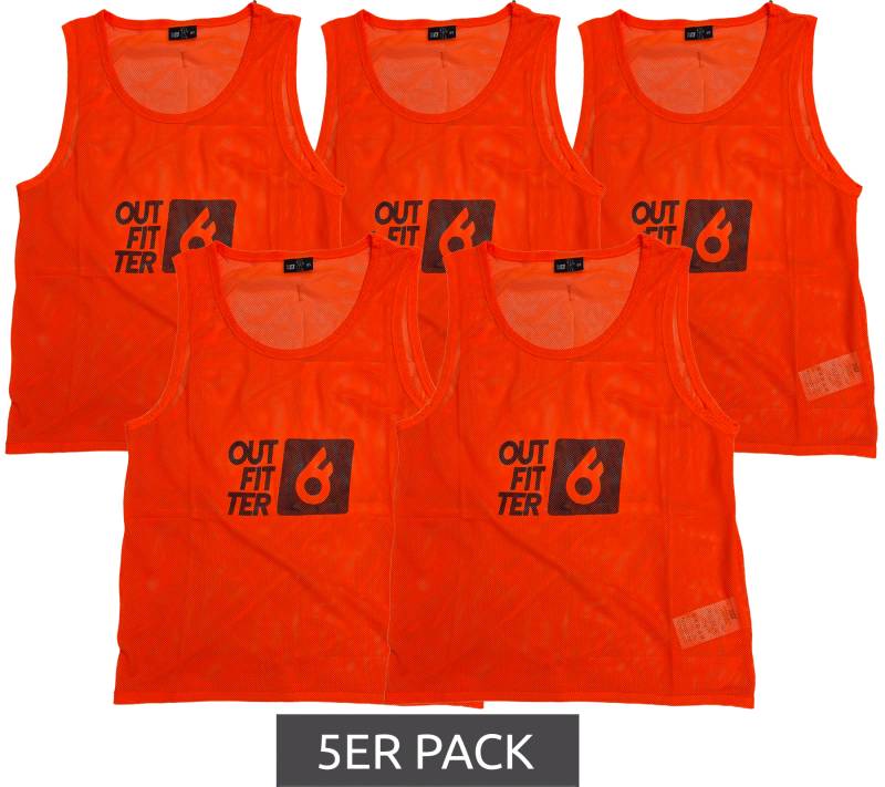5er Pack Outfitter OCEAN FABRICS TAHI nachhaltiges Kinder Trainings-Leibchen Mannschaftssport OUT-K-3038-OTW-28 Neon-Orange von Outfitter