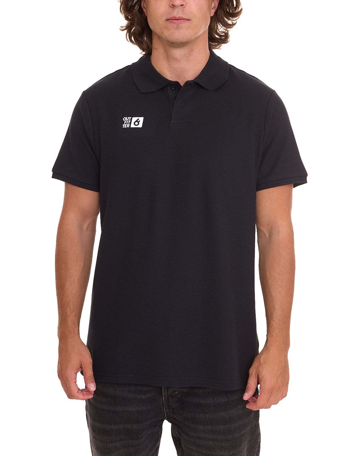Outfitter OCEAN FABRICS Herren Polo-Hemd angenehmes Sommer-Shirt 1049-OTW-03 Schwarz von Outfitter