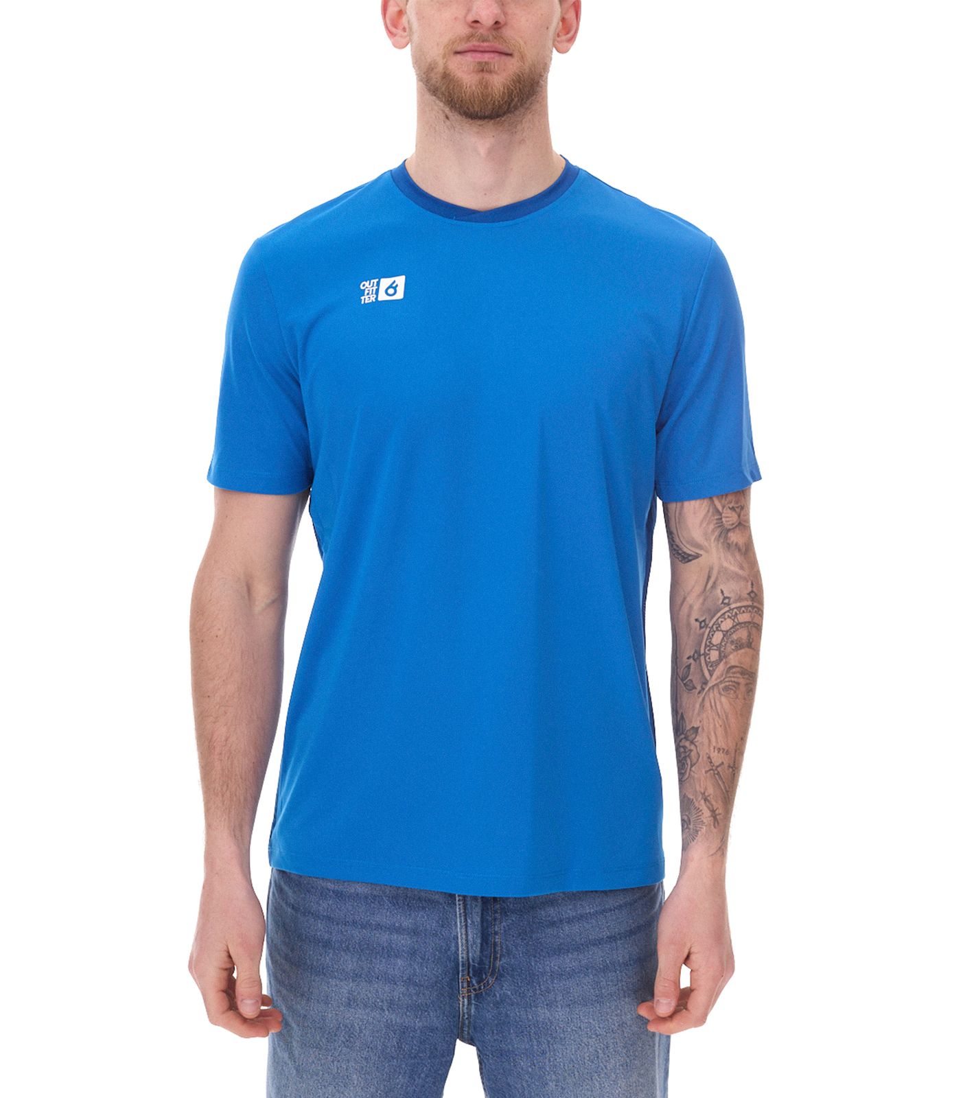 Outfitter OCEAN FABRICS TAHI Match Trikot Herren nachhaltiges Training-Shirt mit Mesh-Einsätzen Fitness-Shirt Kurzarm-Shirt OUT-M-1046-OTW-41 Blau von Outfitter