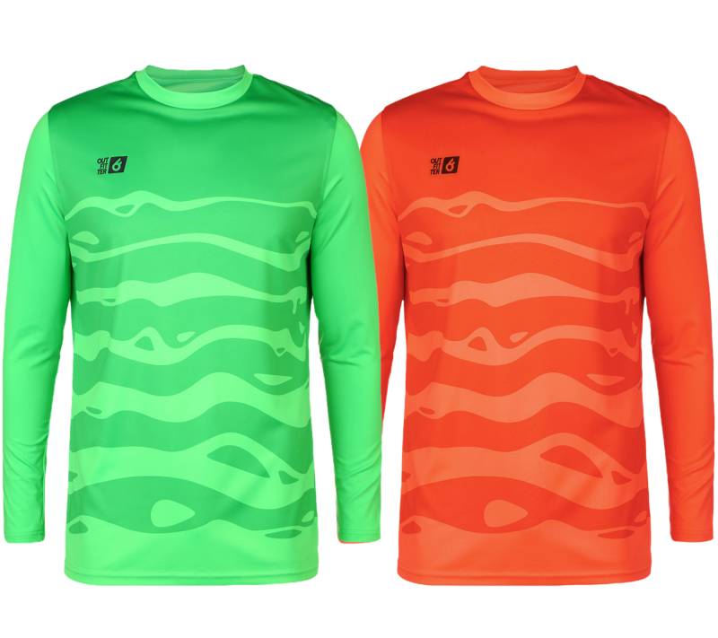 Outfitter OCEAN FABRICS Tahi Herren Torwart-Trikot Feuchtigkeitsregulierend und Schnelltrocknend Langarm-Shirt Fußball Longsleeve OUT-M-1033-OTW in Orange oder Grün von Outfitter