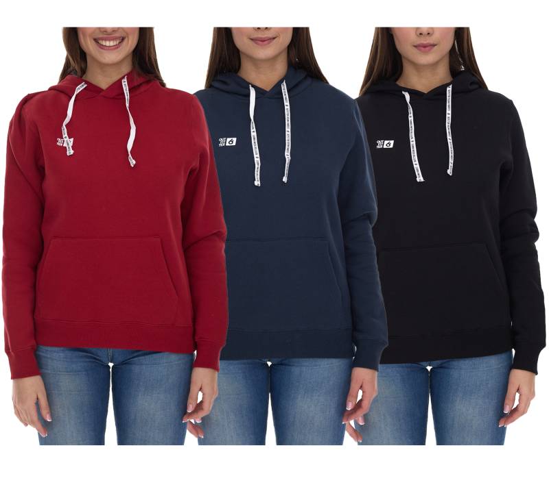 Outfitter Ocean Fabrics Thai Damen Hoodie nachhaltiger Kapuzen-Pullover im Basic-Style OUT-W-1003-OTW Schwarz, Rot oder Dunkelblau von Outfitter