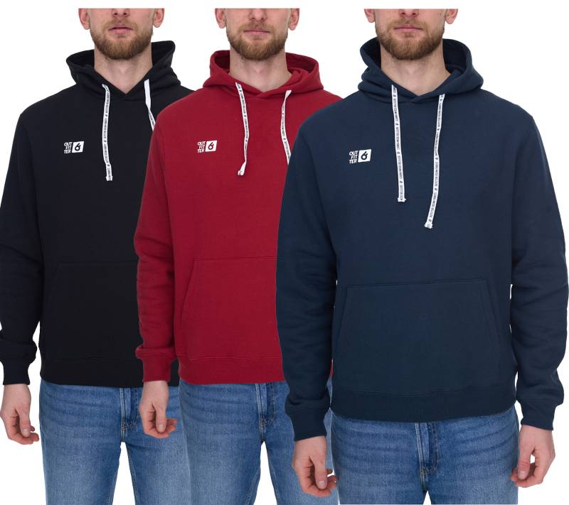 Outfitter Ocean Fabrics Thai Herren Hoodie nachhaltiger Kapuzen-Pullover im Basic-Style OUT-M-1003-OTW Schwarz, Rot oder Dunkelblau von Outfitter