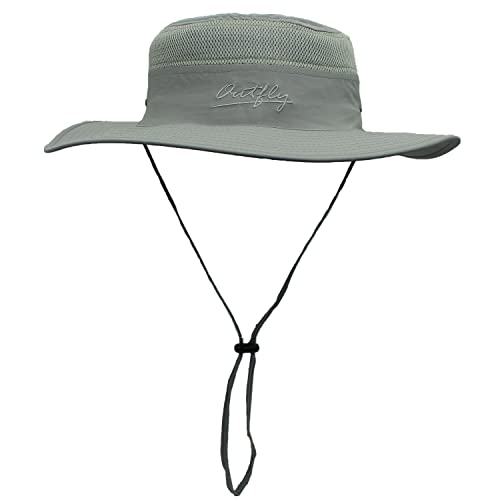Outfly Breite Krempe Sonnenhut für Herren Damen Mesh Bucket Hat Leichter Bonnie Hut Outdoor Angelhut von Outfly