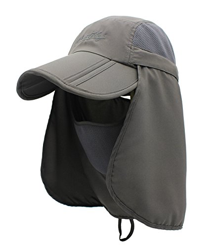 Outfly Sonnenmütze für Damen und Herren, UV-Schutz, für Angler, atmungsaktiv, Sommer, Hals, Nacken, abnehmbar, von Outfly