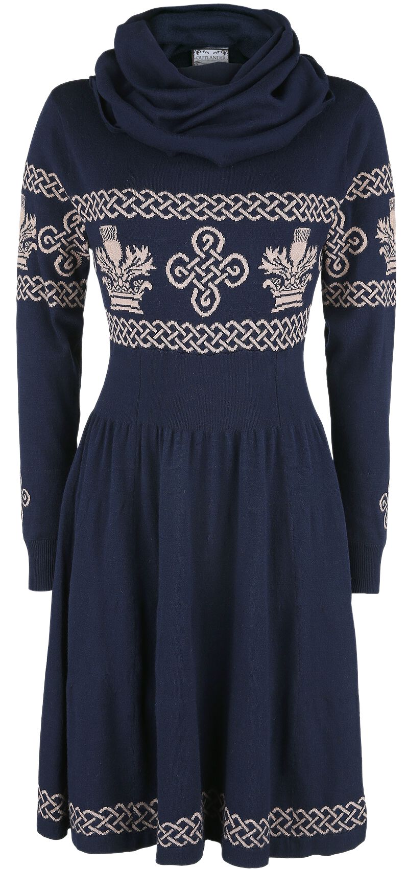 Outlander Kleid knielang - XS bis 3XL - für Damen - Größe L - blau/grau  - EMP exklusives Merchandise! von Outlander