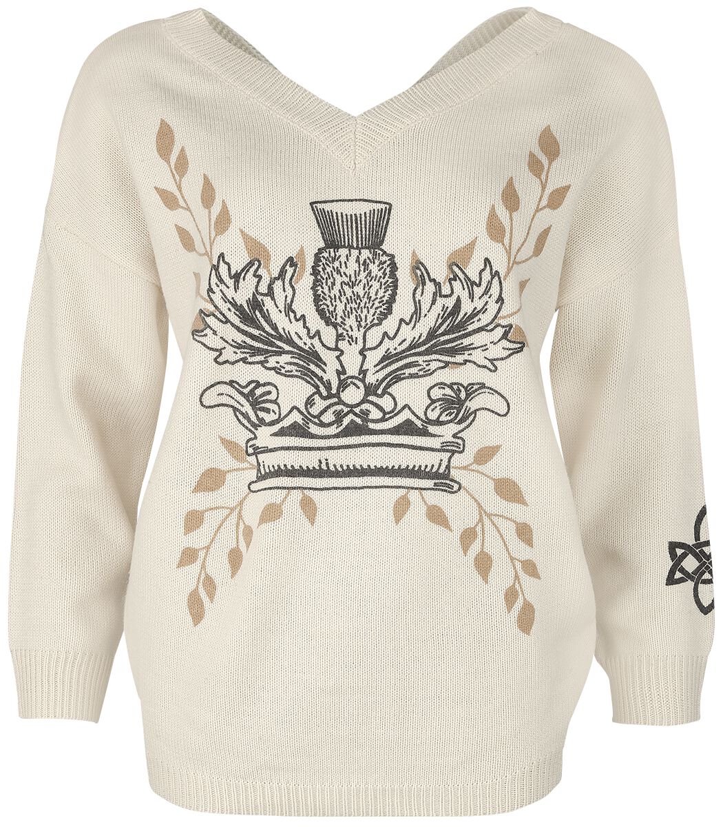 Outlander Strickpullover - S bis L - für Damen - Größe M - creme  - EMP exklusives Merchandise! von Outlander