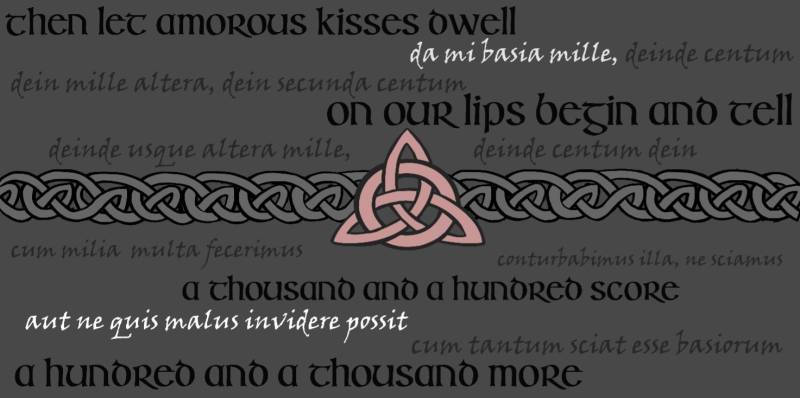 Outlander Tuch // Catull Gedicht Da Mi Basia Mille/Grau von OutlanderScarvesArt