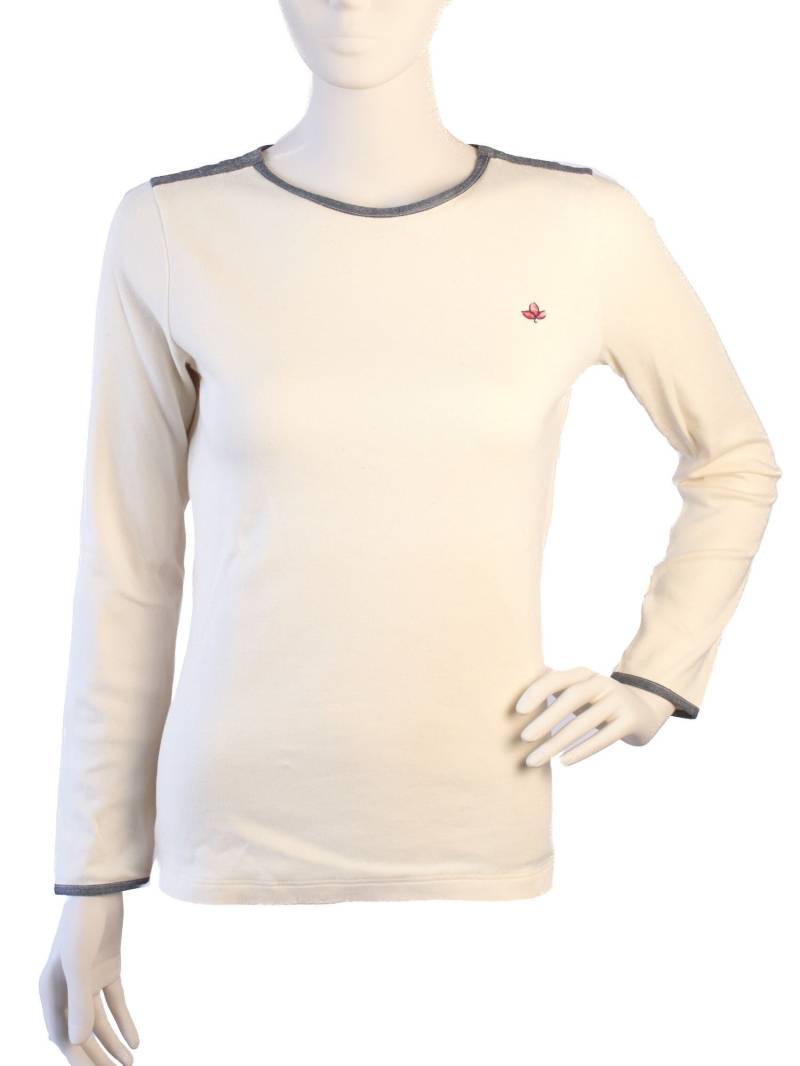 Langarm T-Shirt Aus Kba-Cotton, Mit Jeanseinfassungen von OutletLotusblau