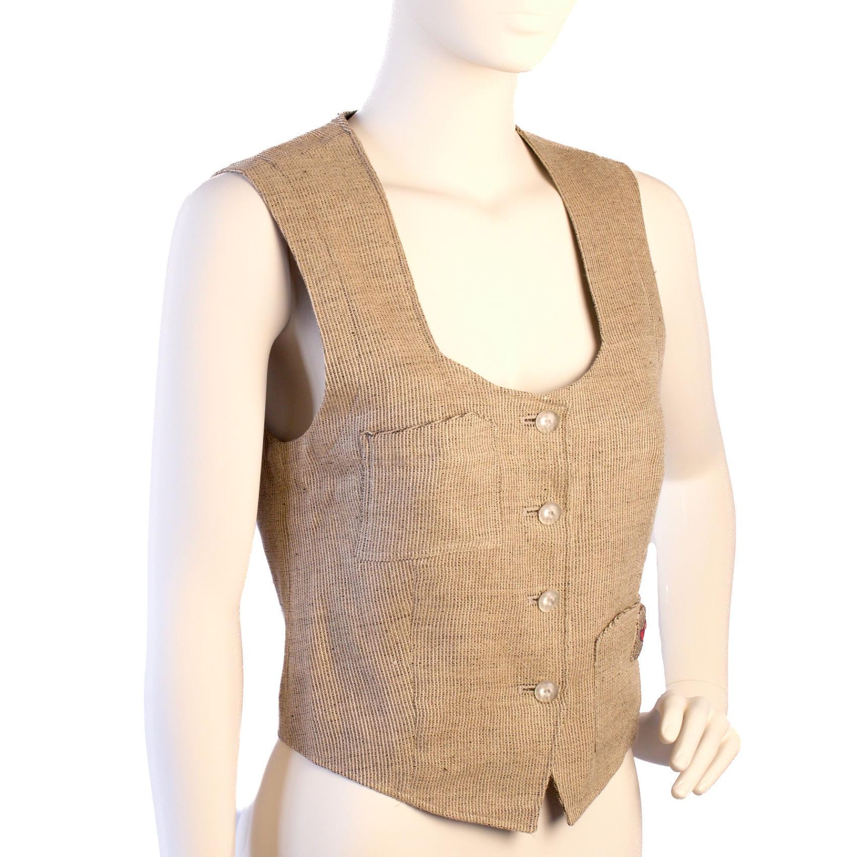 Weste Leinen-Wolle Gr. 38 Gefüttert von OutletLotusblau