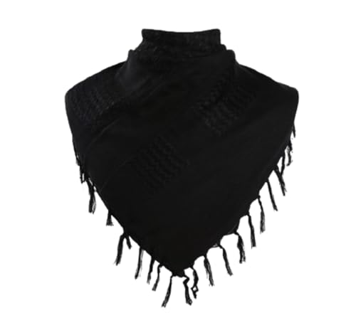 Outletissimo® Wüste Schal Unisex Kefiah Schwarz Vielseitig Pashmina Schal Shemag Quadrat Baumwolle 110cm Out048, Schwarz , One size von OUTLETISSIMO