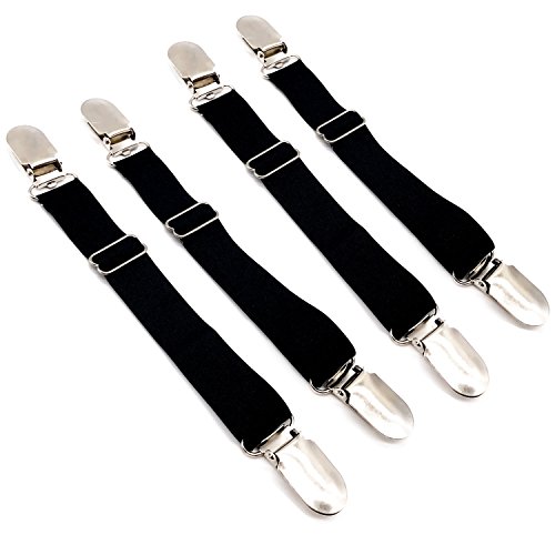 Outman Damen 4 stück multifuction verstellbaren, elastischen Strumpf Clip Strumpfband Straps einheitsgröße 4pcs schwarz von Outman
