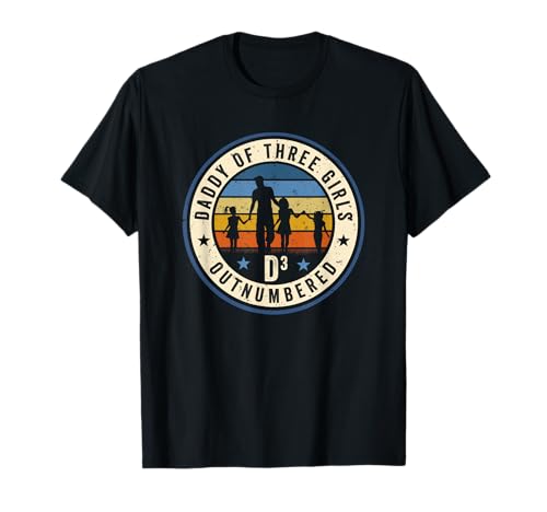 Daddy of Three Girls — D3 Cubed Vatertag in der Unterzahl T-Shirt Daddy of Three Girls — D3 Cubed Vatertag in der Unterzahl T-Shirt von Outnumbered Dad of Girls Gifts by PIXELCYNIC