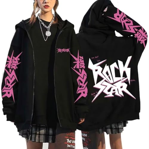 Kpop Stray Kids Album Star Hoodie Jacke Felix Hyunjin Bangchan Lee Know Zippered Sweatershirts Jacke, Schwarz 09, L von Outofgas