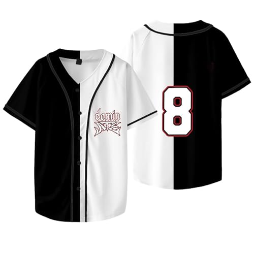 OutofGas Kpop Stray Kids Domin ATE World Tour 8 Baseballtrikot Bangchan LeeKnow Hyunjin Felix Unisex Mode Kurzarm, Schwarz-Weiß, L von Outofgas