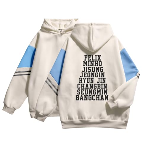 Outofgas SKZ Hoodie Felix Bangchan Hyunjin Jisung Changbin Minho Seungmin Jeongin Sweatshirt Merch für Damen, 00 Beige, L von Outofgas