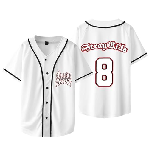 OutofGas Kpop Stray Kids Domin ATE World Tour 8 Baseballtrikot Bangchan LeeKnow Hyunjin Felix Unisex Mode Kurzarm, Weiss/opulenter Garten, L OutofGas Kpop Stray Kids Domin ATE World Tour 8 Baseballtrikot Bangchan LeeKnow Hyunjin Felix Unisex Mode Kurzarm, Weiss/opulenter Garten, L von Outofgas