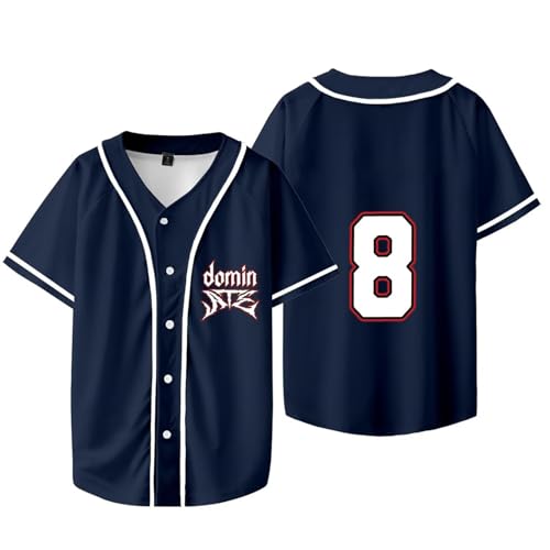 Outofgas Kpop Stray Kids Domin ATE World Tour 8 Baseballtrikot Bangchan LeeKnow Hyunjin Felix Unisex Mode Kurzarm, Blau, M von Outofgas