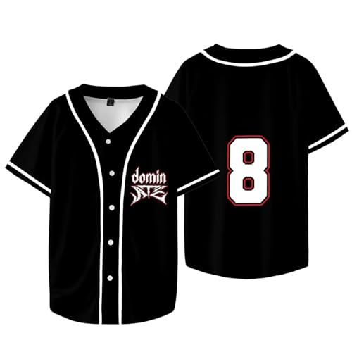 Outofgas SKZ Domin ATE World Tour 8 Baseball Jersey Bangchan LeeKnow Hyunjin Felix Unisex Fashion Short Sleeve, Schwarz, XXL von Outofgas
