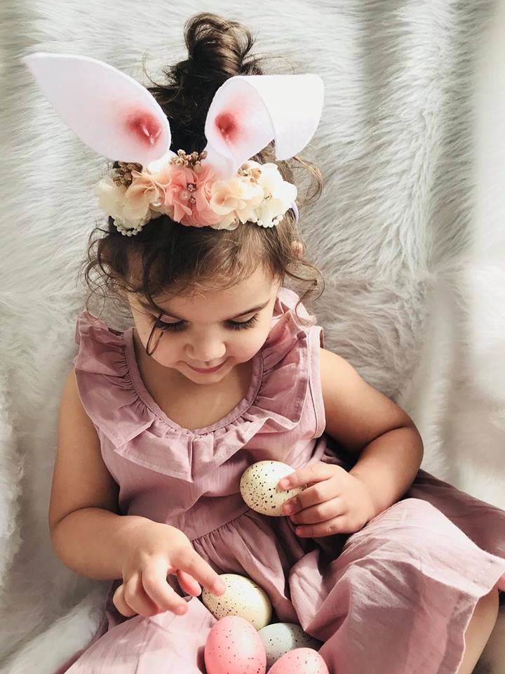 Couture Erwachsene Kinder Baby Boho Blumen Krone Hase Ohren Unikat Ostern Stirnband Foto Requisite Renaissance Fair Cosplay von OutoftheBoxLocks