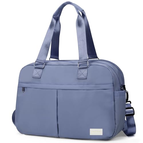 Outplea 35L Expanderbarer Reisetasche Leichte, Handgepäck Tasche Cabin Bag, Reiseduffel Damen viele Taschen, Blau von Outplea