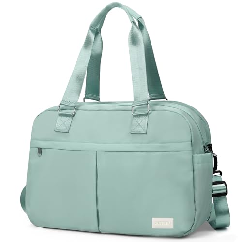 Outplea 35L Expanderbarer Reisetasche Leichte, Handgepäck Tasche Cabin Bag, Reiseduffel Damen viele Taschen, Grün von Outplea