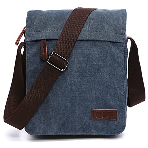 Outreo Schultertasche Vintage Umhängetasche Herren Messenger Taschen Canvas Kuriertasche für Tablet Retro Reisetasche Schule Aktentasche von Outreo