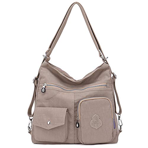 Outreo Umhängetasche Handtasche Damen Umhängetasche Umhängetasche Umhängetasche Wasserdicht Schultasche für Schule Reise Messenger Bag, Beige One, L, Vintage von Outreo