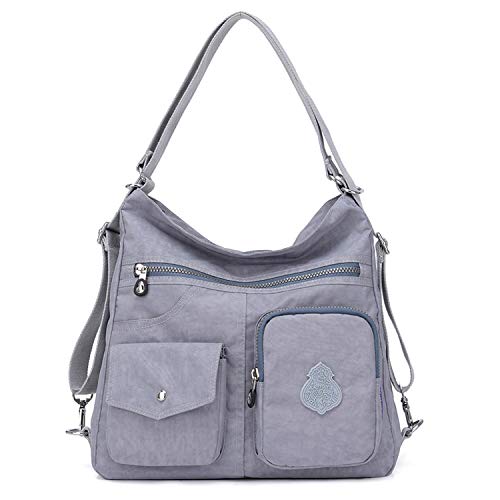 Outreo Umhängetasche Handtasche Damen Umhängetasche Umhängetasche Umhängetasche Wasserdicht Schultasche für Schule Reise Messenger Bag, grau, L, Taschen von Outreo