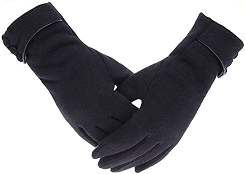 Outrip Warme Winterhandschuhe für Damen, Touchscreen, Handy, winddicht, gefüttert, dick, Schwarz, M von Outrip